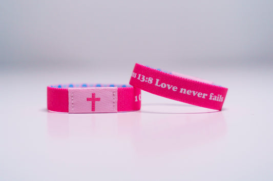 Love never Fails - Christian Bracelet | Tap to Get Daily Verse | Elastic NFC Bracelet