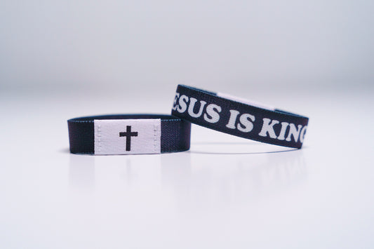 Jesus is King - Christian Bracelet | Tap to Get Daily Verse | Elastic NFC Bracelet