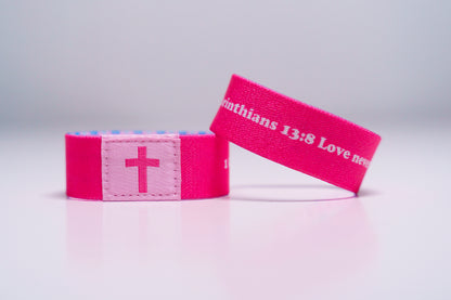 Love never Fails - Christian Bracelet | Tap to Get Daily Verse | Elastic NFC Bracelet