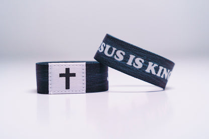 Jesus is King - Christian Bracelet | Tap to Get Daily Verse | Elastic NFC Bracelet