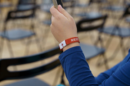 Rest  - Christian Bracelet | Tap to Get Daily Verse | Elastic NFC Bracelet
