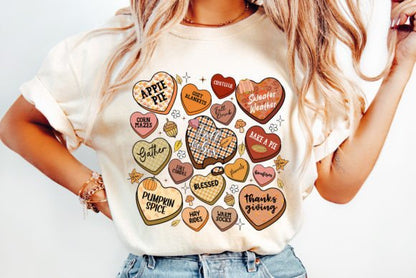 Trendy Fall Candy Hearts - Unisex t-shirt